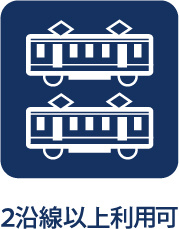 【Two　Train　Lines】　◆2沿線利用可能◆2沿線が利用できる立地で、通勤・通学や休日のお出かけも快適。行き先に合わせて路線を使い分けられ、毎日の移動の選択肢が広がる住環境です。