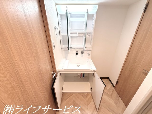 鏡裏に収納有