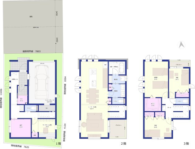 ■建物プラン例（間取図）建物面積：162.88？（49.27坪）、建物価格：9、053万円　※別途、付帯工事費・諸費用等が必要となります　※当該プランの採用および変更は自由に可能です