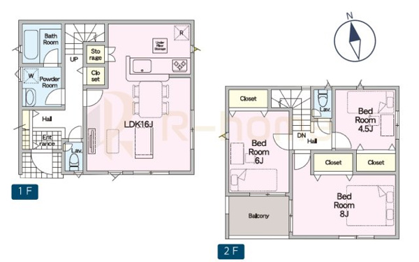 【筑西市下川島第2 新築戸建て 2号棟の間取り】