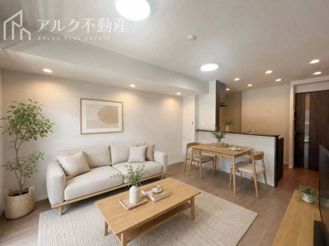 居間・リビング　※AIによるステージング加工
