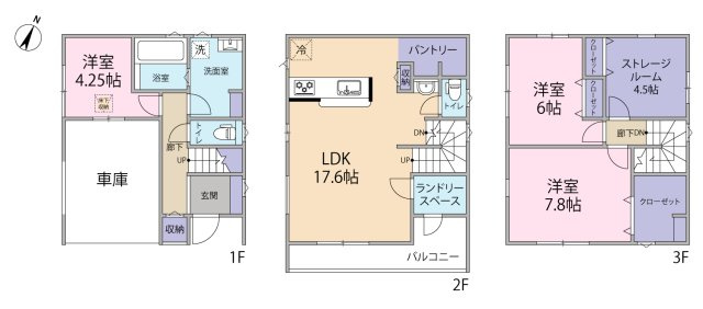 新座市野寺4丁目　新築戸建　全1棟　1号棟　間取り図