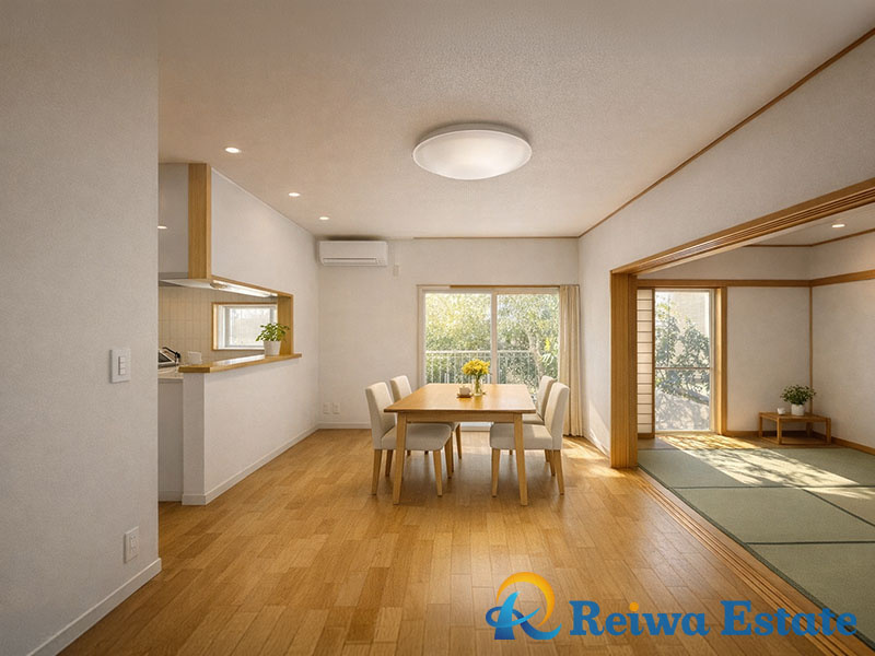 生活がイメージできるように、AIを使用して家具・家電・小物等を配置しております。