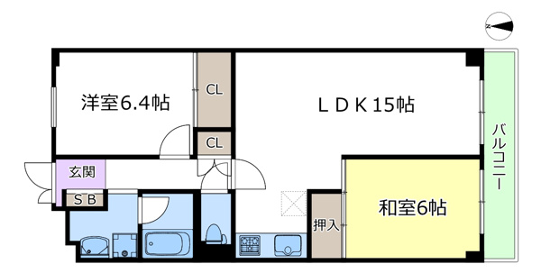 日商岩井緑地公園マンションの間取り