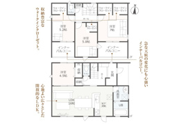 北方町加茂新築建売全2棟 ウォークインクローゼット3か所 収納豊富なお家 最寄り駅まで徒歩10分 の間取り