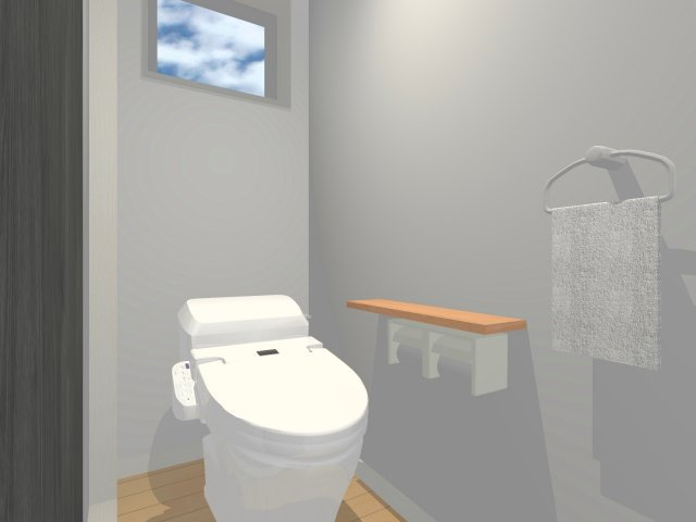 建物プランパース（トイレ）完成イメージパースになります。完成時に異なり事もありますので、事前にご確認して下さい。
