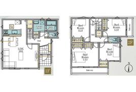富岡西2期 1号棟の間取り