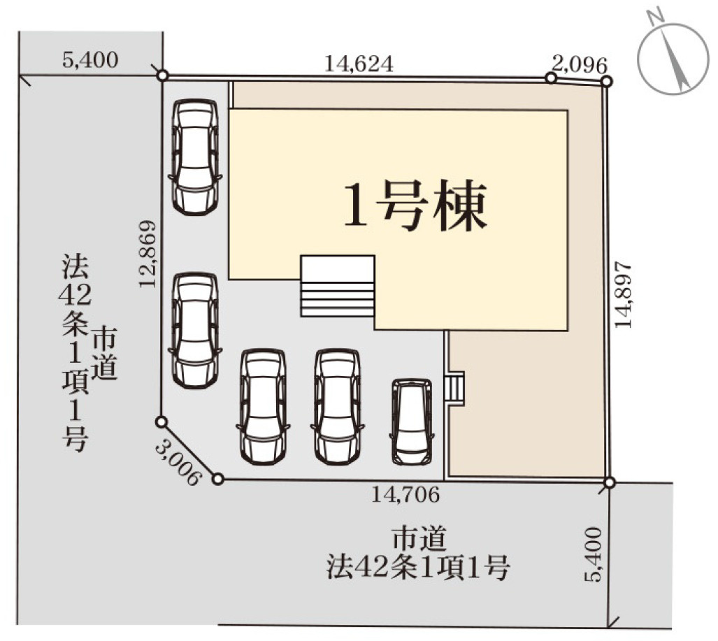 整形地で建物配置も無理なく、駐車もスムーズです。