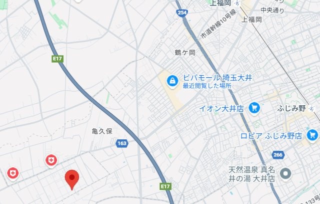 最寄駅までは車かバスとなります。