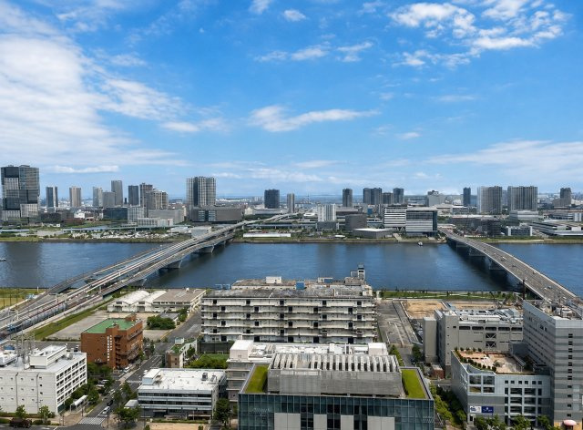 晴海運河、東京ゲートブリッジを望む眺望