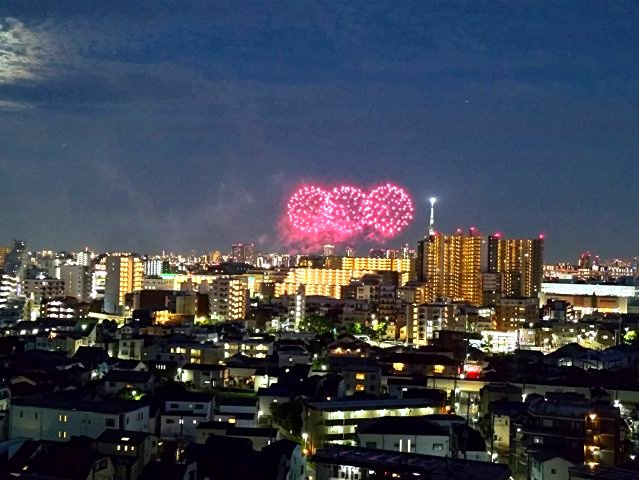【眺望】　夏にはバルコニーから、足立区花火大会の花火を見ることができます♪