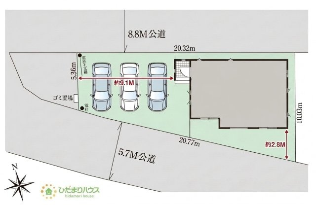 両面道路で日当たり良好！解放感があります