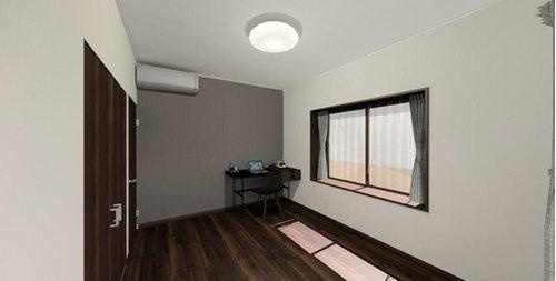 子供部屋に家具を置いたイメージパース