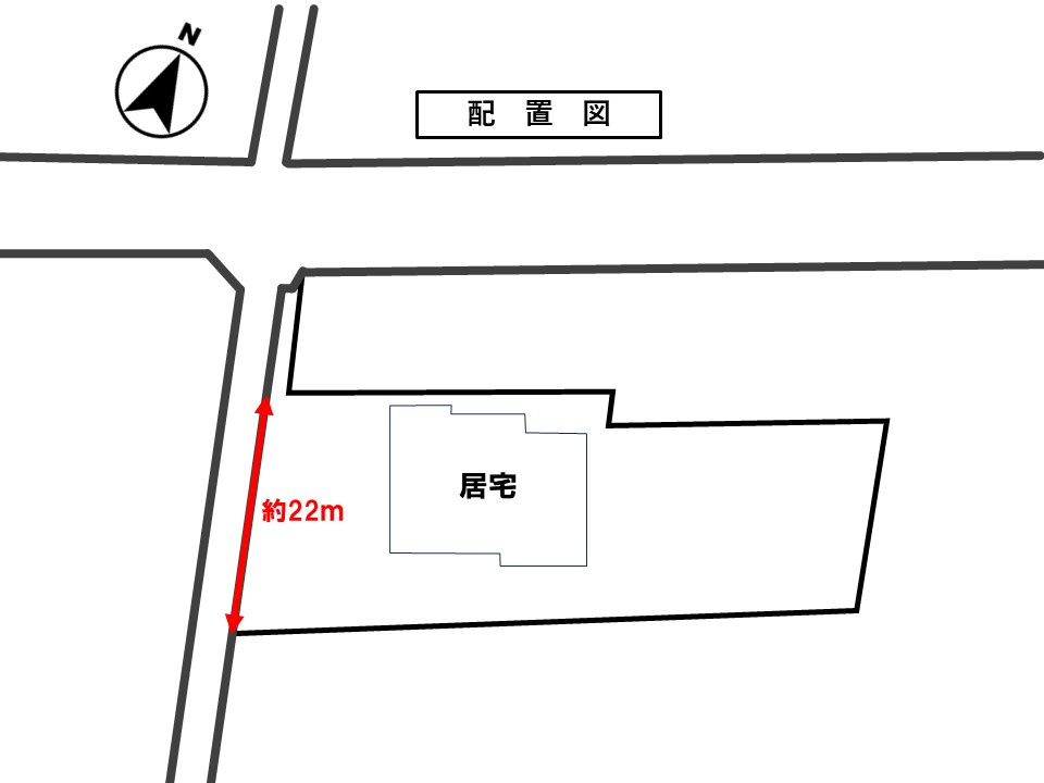 土地に対する建物の配置図