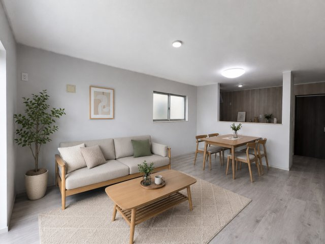 南向きのリビングダイニングでお部屋が明るいです。