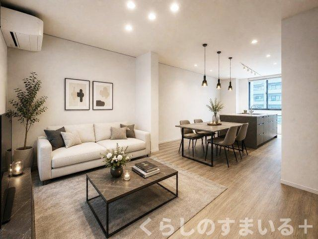 おしゃれなリビングです（家具はAIによるイメージです）