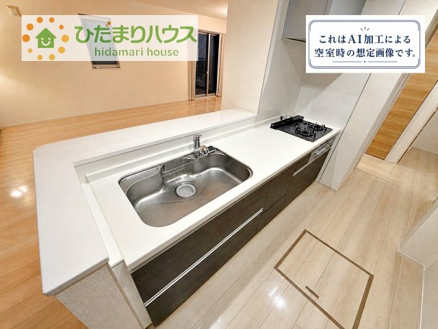 家族と会話しながら料理できるオープンカウンター♪