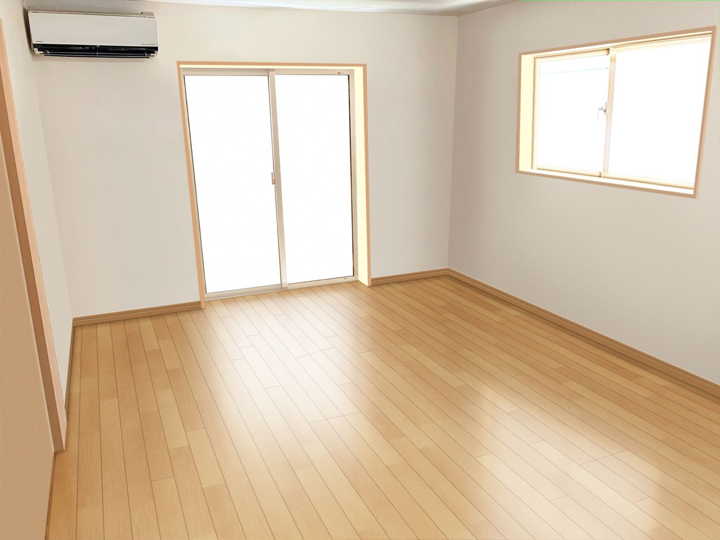 南西側からの日差しが差し込むリビングです！　（※AI加工により家具・荷物を消去しています）
