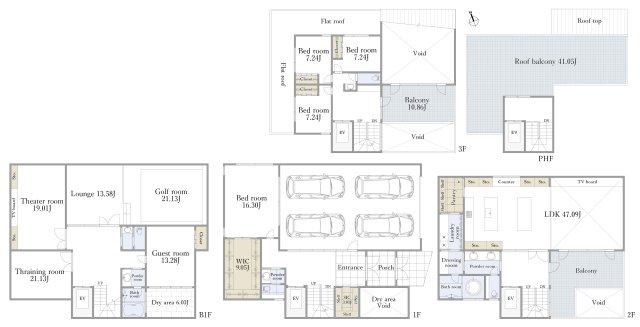 ■建物プラン例（間取図）　建物面積：166.90？[約50.49坪]、　建物価格：4億4、800万円　※別途、外構・付帯工事費等が必要となります　。