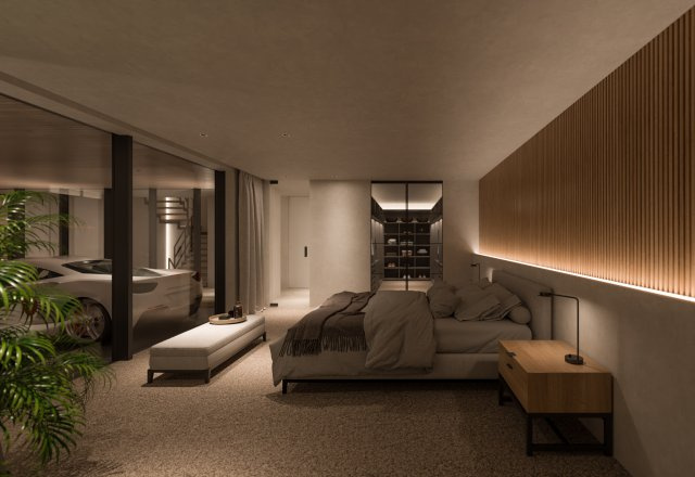 ■建物プラン例（MBR・パース）　建物面積：166.90？[約50.49坪]、　建物価格：4億4、800万円　※別途、外構・付帯工事費等が必要となります　。