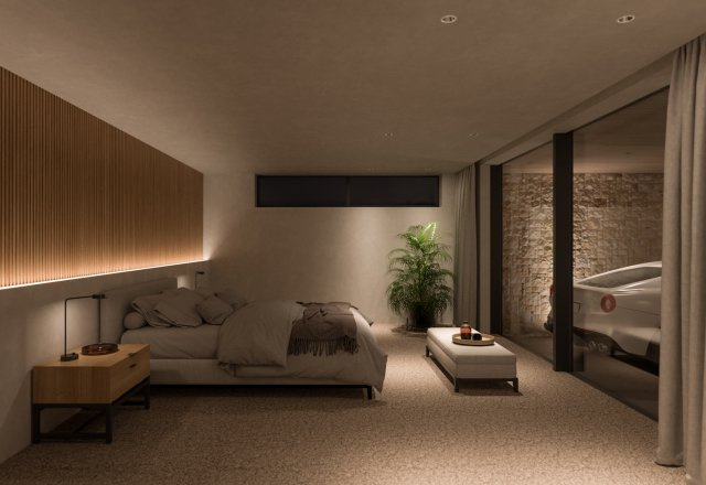 ■建物プラン例（MBR・パース）　建物面積：166.90？[約50.49坪]、　建物価格：4億4、800万円　※別途、外構・付帯工事費等が必要となります　。