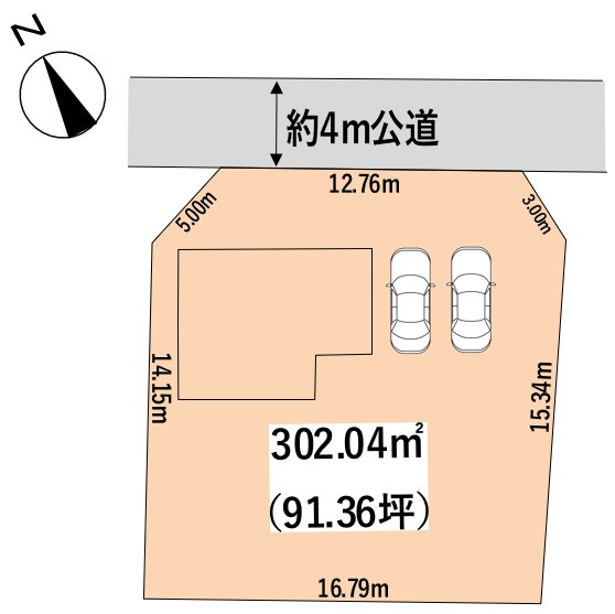 敷地広々91坪！カースペース並列2台で広々！バイクや自転車も置けます♪お庭も広く、ガーデニングやBBQ、夏場はプールもOK！