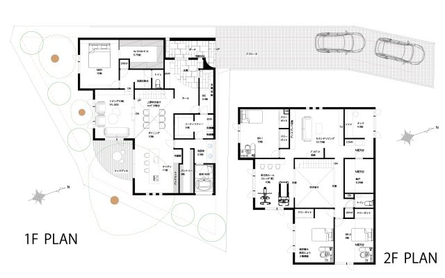 ■参考プラン（平面図）：建物面積／264.37？（79.97坪）　■参考プラン建物価格／16、077.6万円（税込）※付帯工事、その他予算組費用、諸費用等別途発生いたします　※掲載プランは一例です