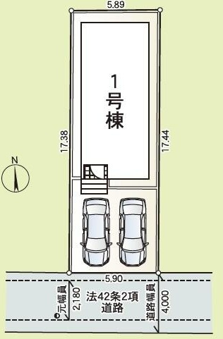 南道路　南側約4.0ｍ公道（セットバック済）　駐車並列2台（車種によります）　敷地面積31.0坪