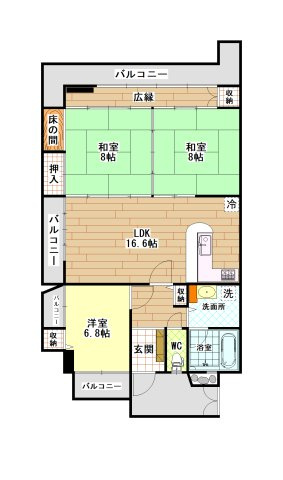 【下呂市少ケ野の中古マンションの間取り】