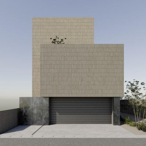 A区画建物プラン完成予想図　LDK39帖以上+駐車3台+ウッドデッキ+ルーバル付5LLDKプラン（建物面積289.40平米）