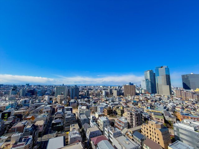 14階高層部分住戸。バルコニーからは贅沢な開放感と富士山ビュー(気象状況によります)