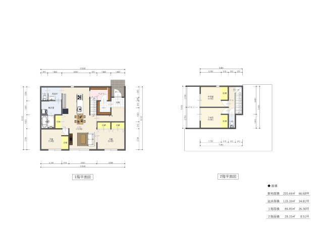 建物プラン2、700万円（外構・ライフライン引込工事等含まず）