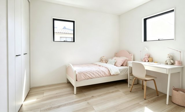 洋室は5.3帖の広さが2部屋分。家族構成やライフスタイルに合わせて多目的に活用できる使い勝手の良い間取りです。※家族や装飾はイメージです