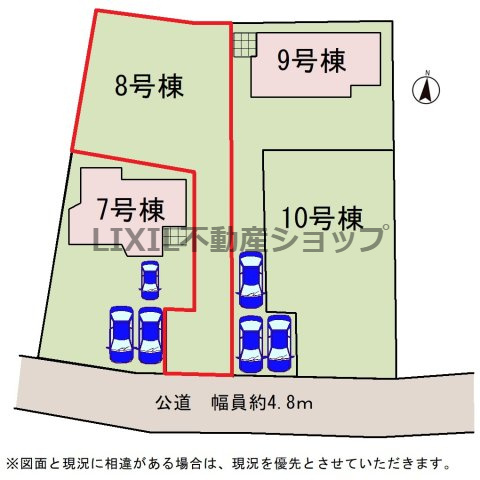 【区画図】区画図です。　駐車場は縦列で3台可能です！