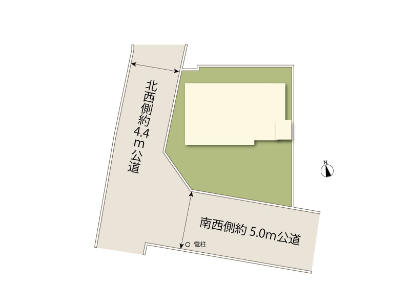 南西向き角地で採光・通風良好です。※図面を基に作成しています。現況と異なる場合は現況を優先いたします。