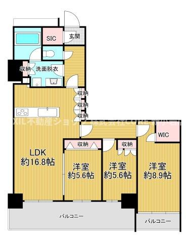 ・専有面積86.22？の大型3ＬＤＫ！全室南向きです。