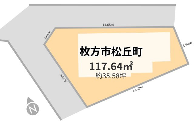 小中学校から徒歩6分に位置する閑静な住宅街。変形地ではありますが角地で、車1台の駐車が可能。ぜひお問い合わせお待ちしています！