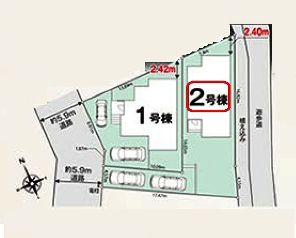 【全2棟・2号棟】土地面積158.13平米（約47.83坪）