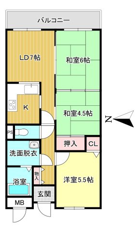3LDK　専有面積:60.18ｍ2