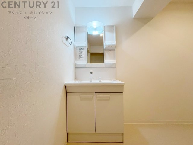 化粧品や洗顔料、歯ブラシなどの必需品をまとめて置ける収納スペースがあり、使用するたびに取り出す手間が省けます。また、水回りのため、濡れても大丈夫な素材が使用されており、お手入れが簡単です。　