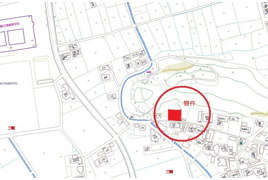 総社市三輪 建築条件付き土地の地図