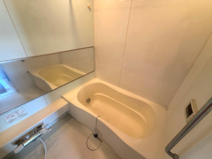 一日の疲れを癒すバスタイム。（室内写真の家具・家電等はAIで消去する加工を行っております。）