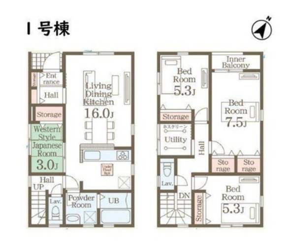 【新築 新潟市東区河渡 第2 1号の間取り】