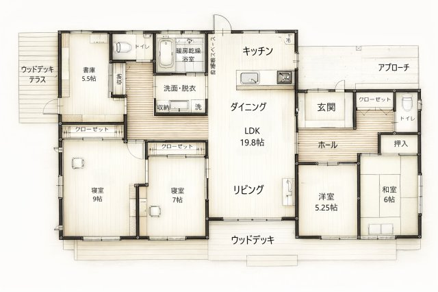 2400万円、4LDK+S、土地面積m2、建物面積168.48m2　5LDK