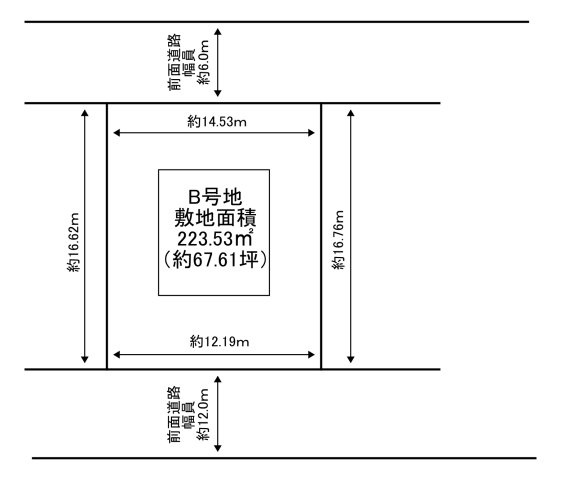約67坪超のゆとりある敷地。様々な建築プランをご検討いただけます。