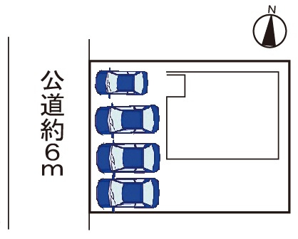 駐車4台可（車種による）、広々とした南庭付。