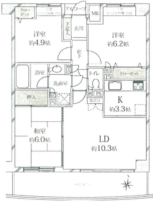 全居室収納付きお部屋を広く使えます♪