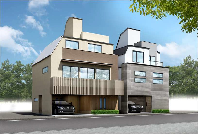 建物面積133.10平米以上、LDK27帖+車庫+ルーバル付大型4LDK参考プラン