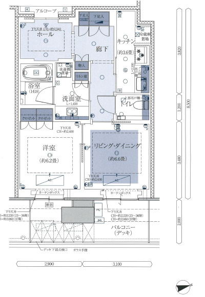 東向き
