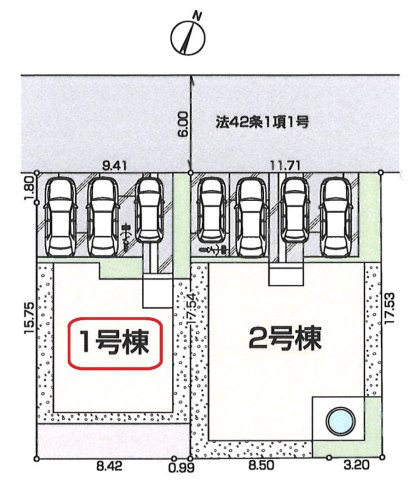 【全2棟・1号棟】カースペース並列3台可能。